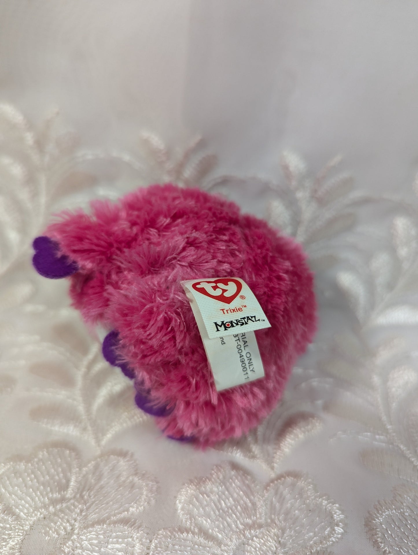 Ty Monstaz Clip - Trixie the pink monster (3in) Plastic Clip - No Tag - Vintage Beanies Canada