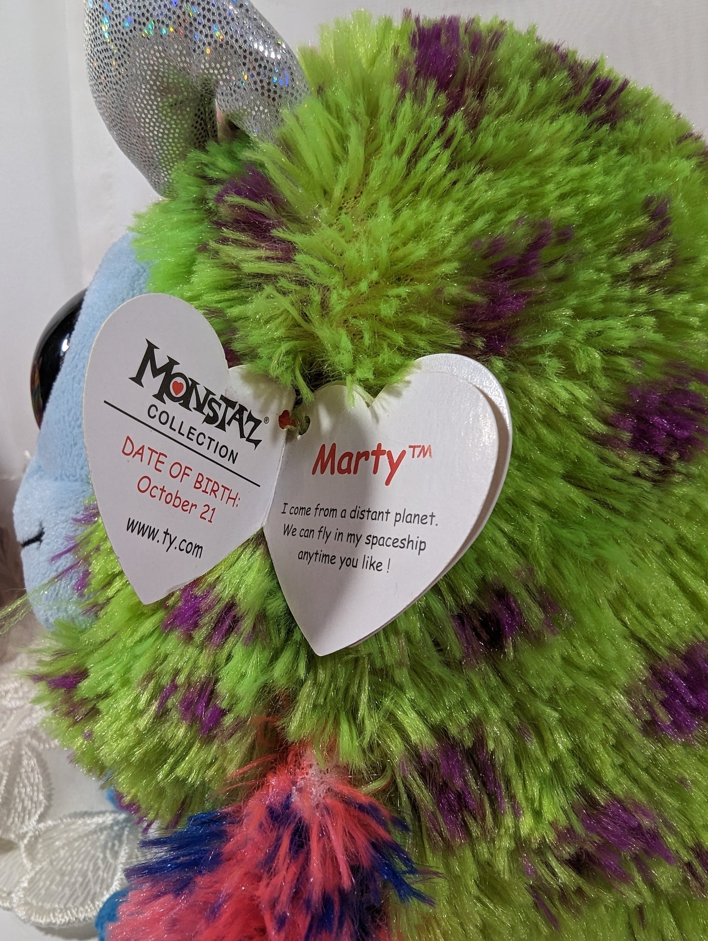Ty Monstaz - Marty The Monster (8 in) No Sound, Non - mint Tag - Vintage Beanies Canada