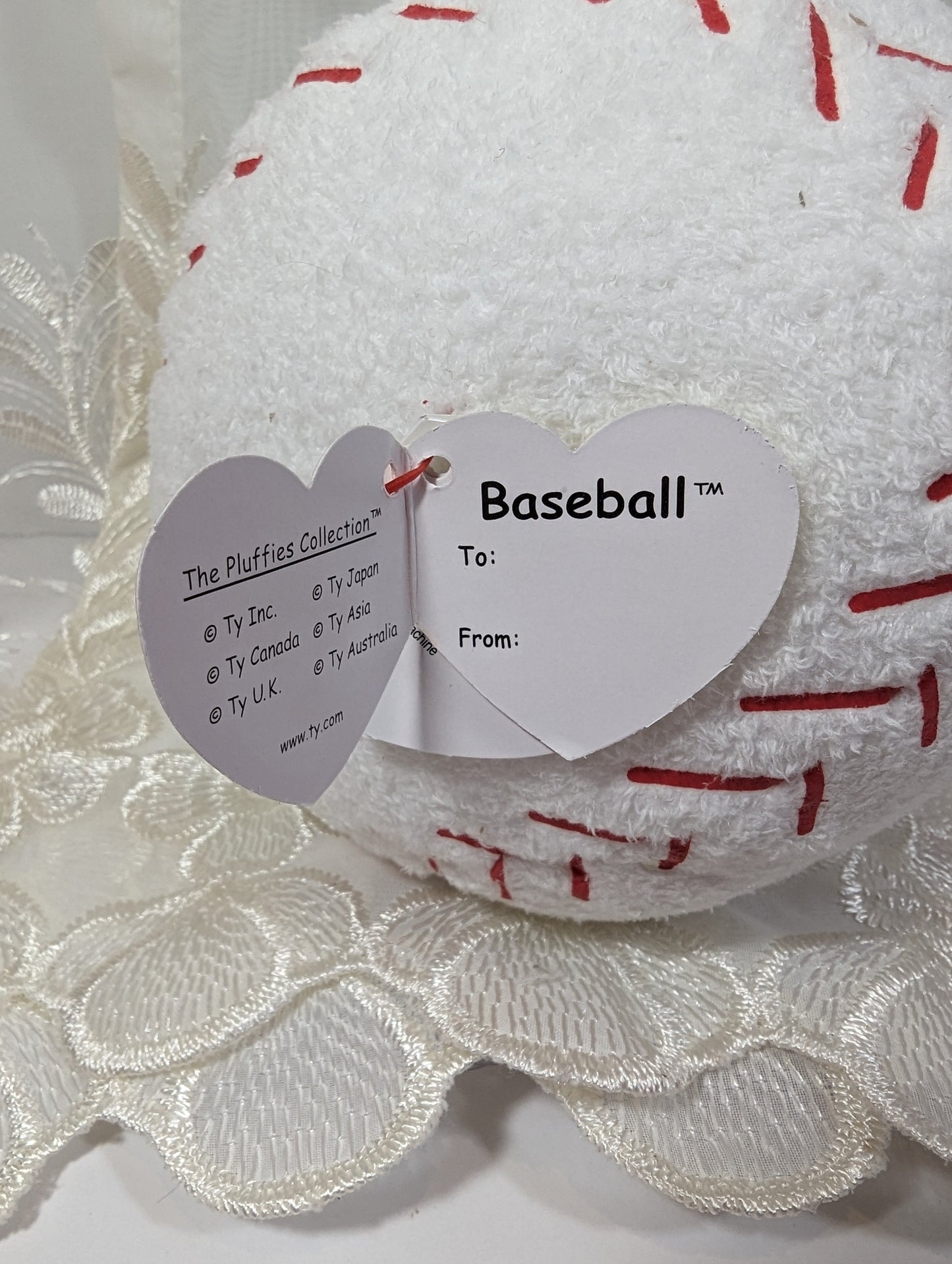 Ty Pluffies - Baseball (5in) - Vintage Beanies Canada