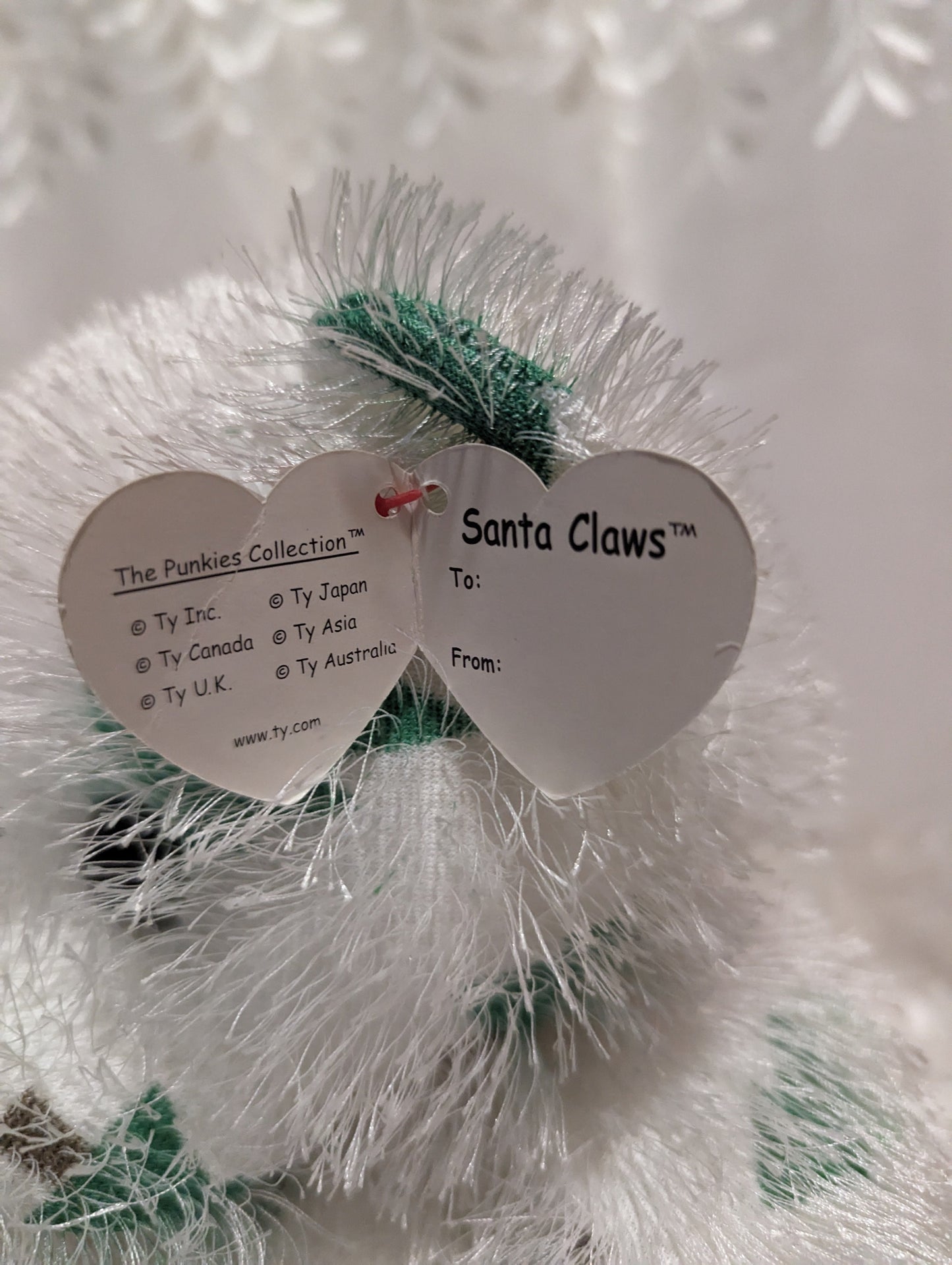 Ty Punkies - Santa Claws The Bear (13in) Creased Tag - Vintage Beanies Canada