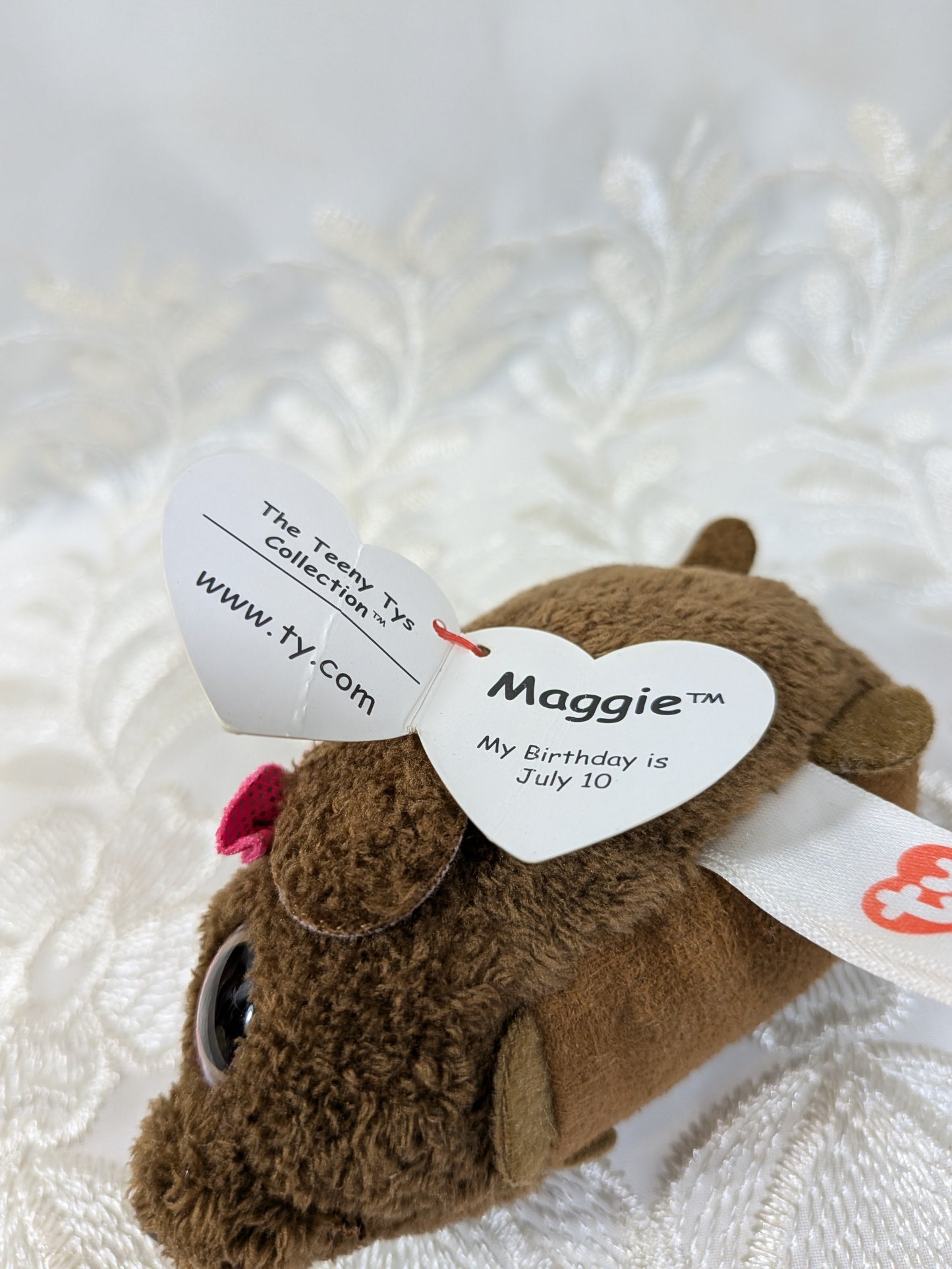 Ty Teeny Tys - Maggie the Brown Dog (4in) Crease Tag - Vintage Beanies Canada