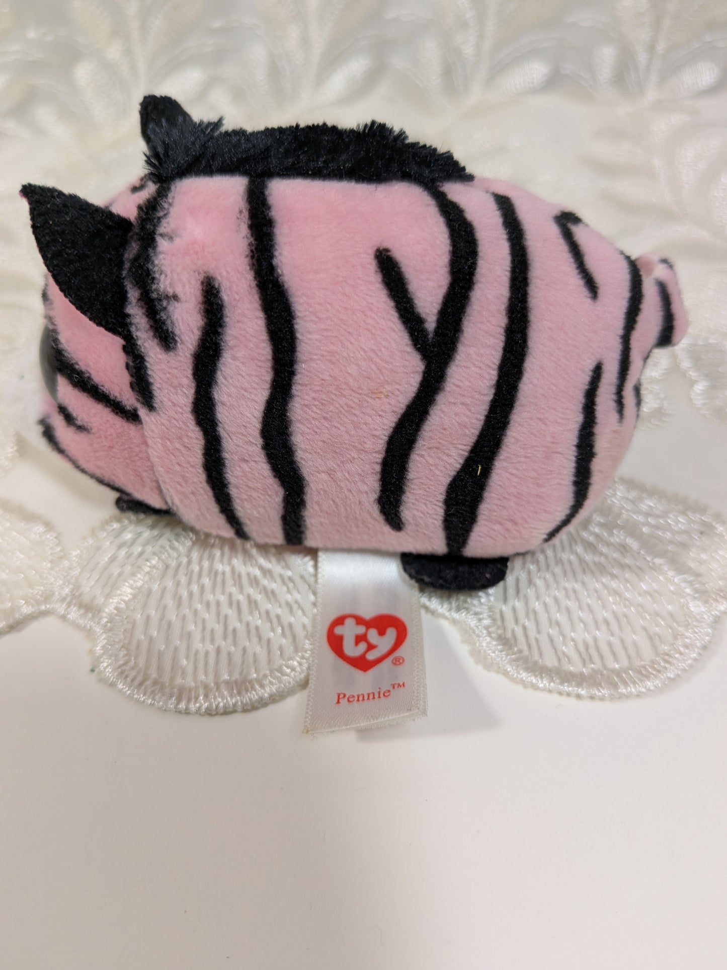 Ty Teeny Tys - Pennie The Pink Zebra (4 in) No Tag - Vintage Beanies Canada