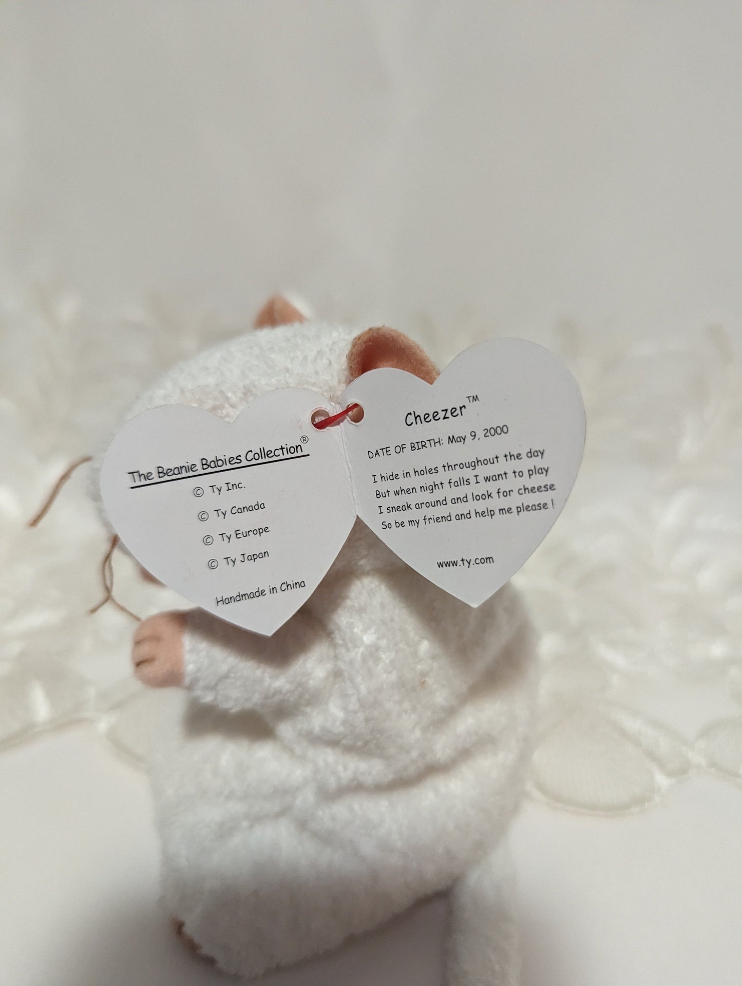 Ty Beanie Baby - Cheezer the white mouse (5.5in) - Vintage Beanies Canada