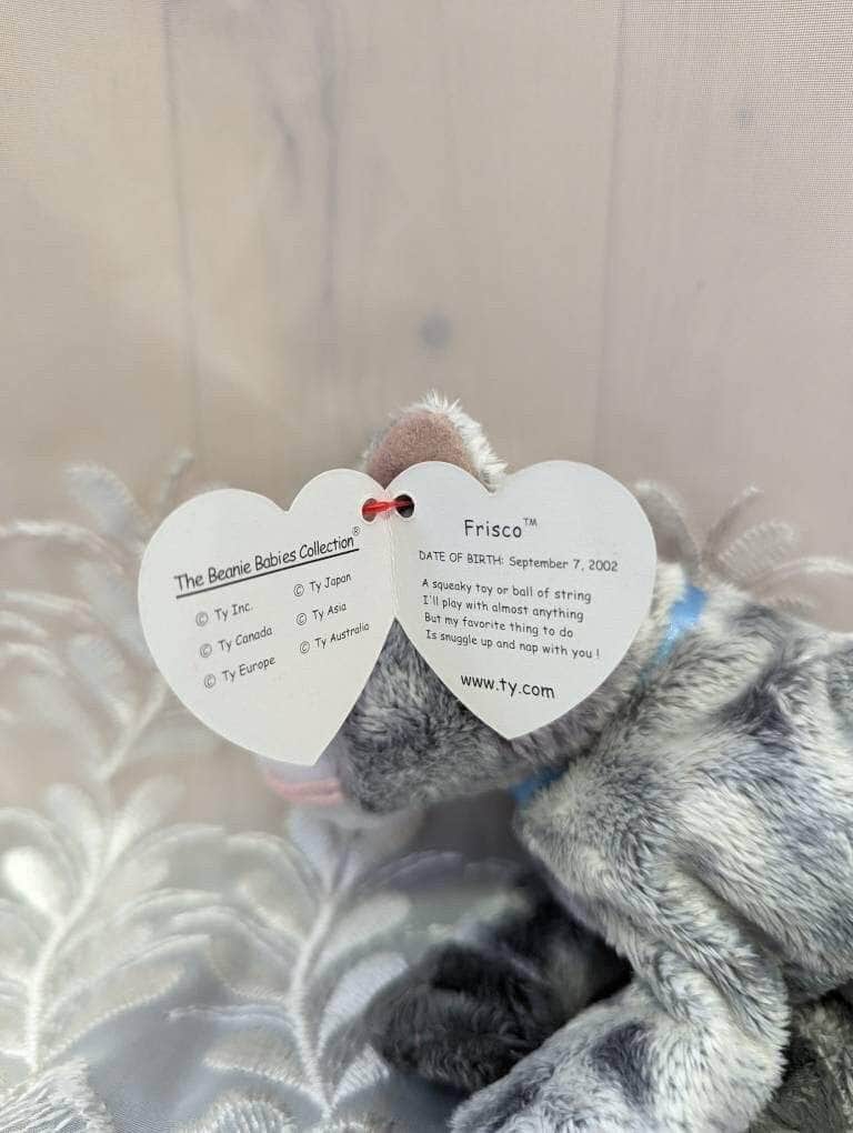 Ty Beanie Baby - Frisco The Gray Cat With Blue Eyes (7in) - Vintage Beanies Canada