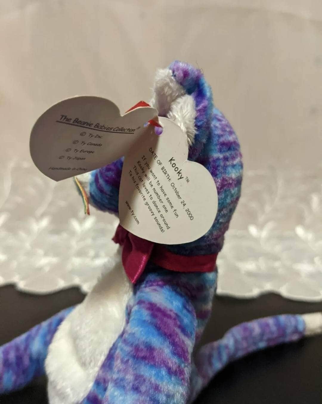 Ty Beanie Baby - Kooky The Purple And Blue Cat (9in) - Vintage Beanies Canada