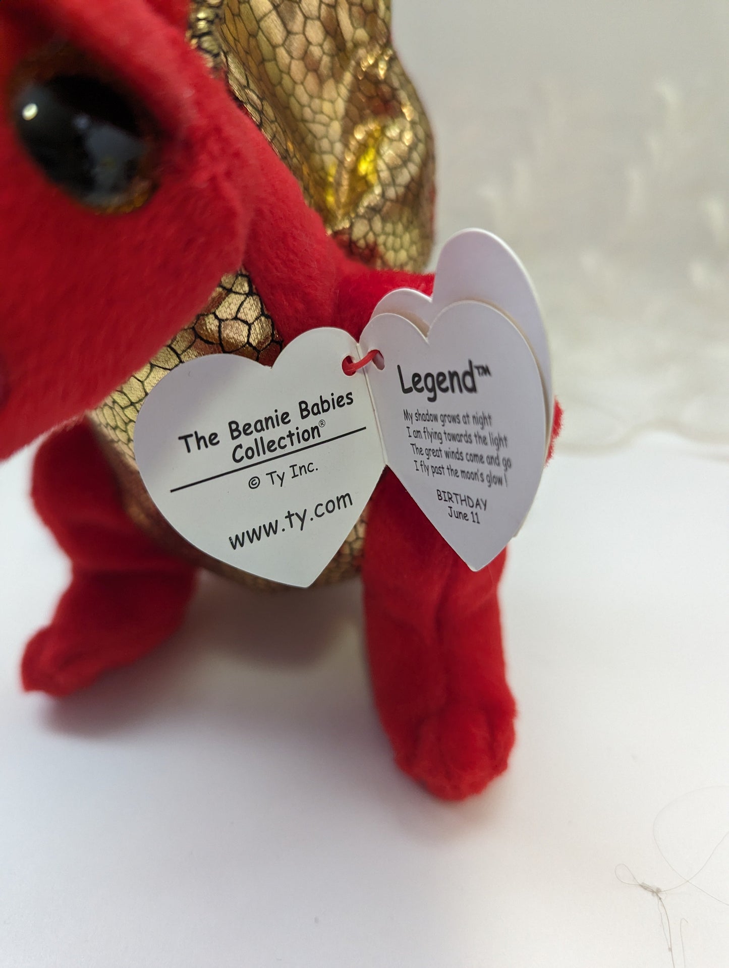 Ty Beanie Baby - Legend The Red Dragon (6in) - Vintage Beanies Canada
