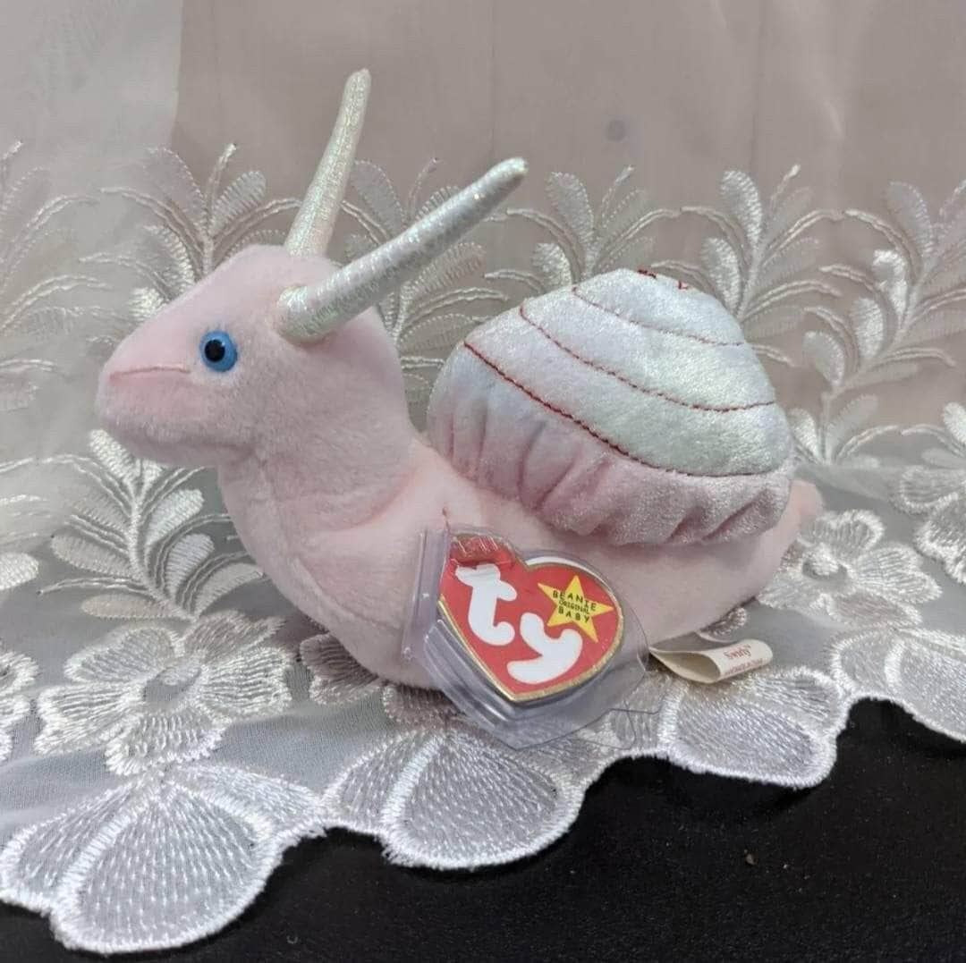 Ty Beanie Baby - Swirly The Pink Snail (6in) - Vintage Beanies Canada