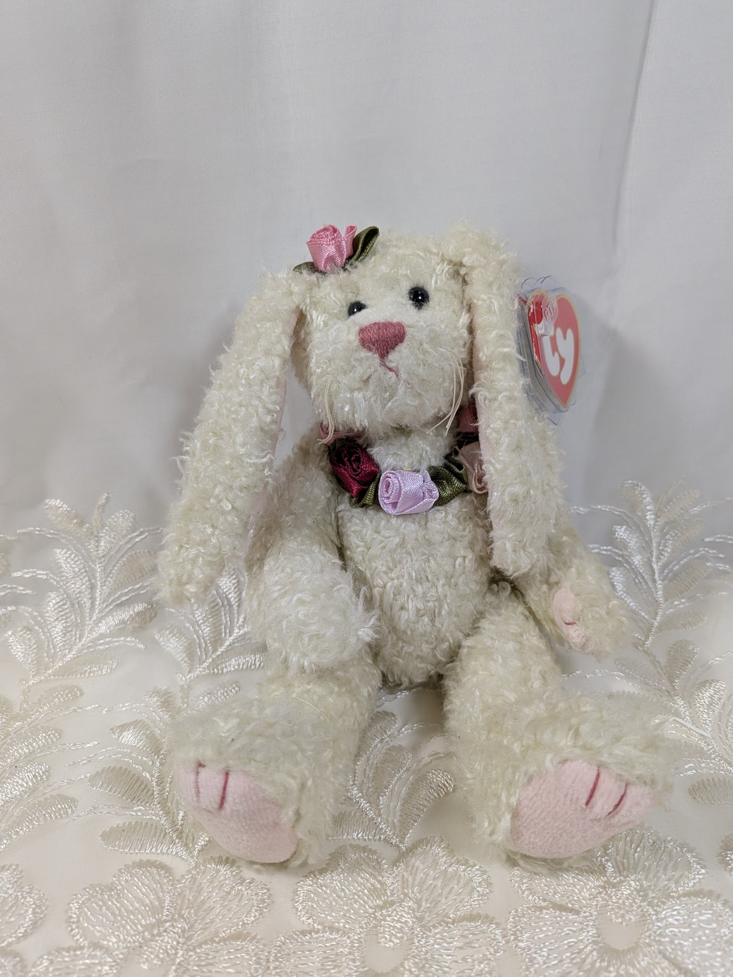 Ty Attic Treasure Collection - Rosalyne The Bunny (8in) Non-mint Hang Tag