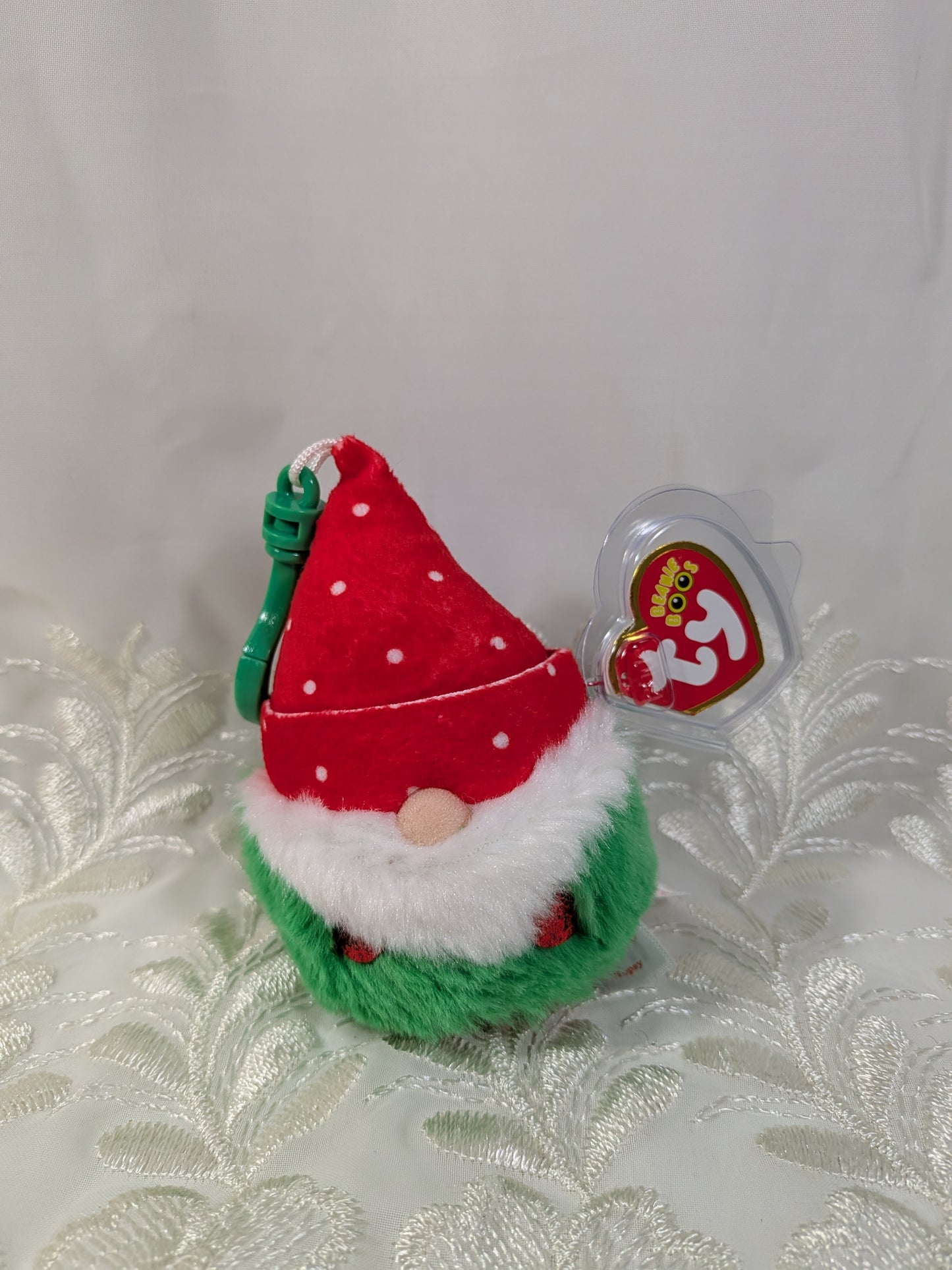 Ty Beanie Boos Clip - Topsy the Christmas Gnome (4in)