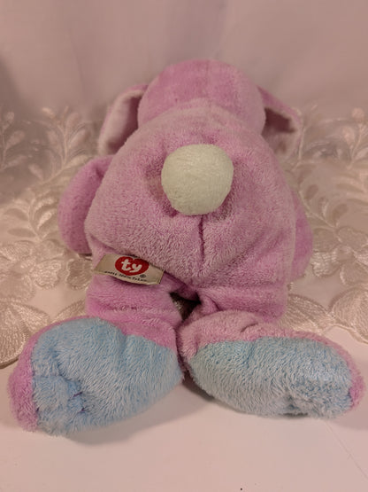 Ty Pluffies Collection - Twitchy The Purple And Blue Bunny Rabbit (10in) Non-mint Tag