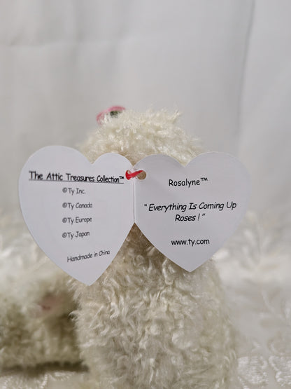 Ty Attic Treasure Collection - Rosalyne The Bunny (8in) Non-mint Hang Tag