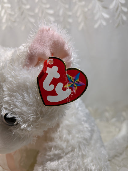 Ty Beanie Buddy - Fancy The White Cat (9.5in) Non-mint Tag