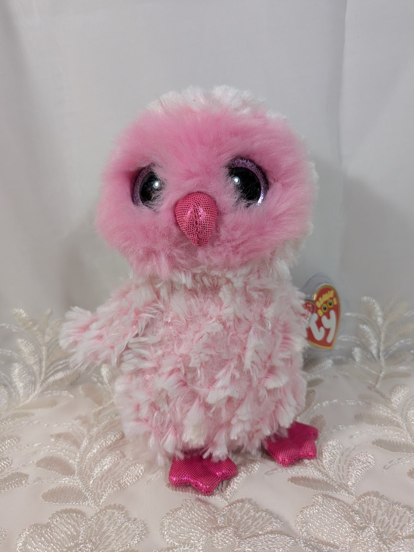 Ty Beanie Boo - Twiggy The Pink Owl (6in)