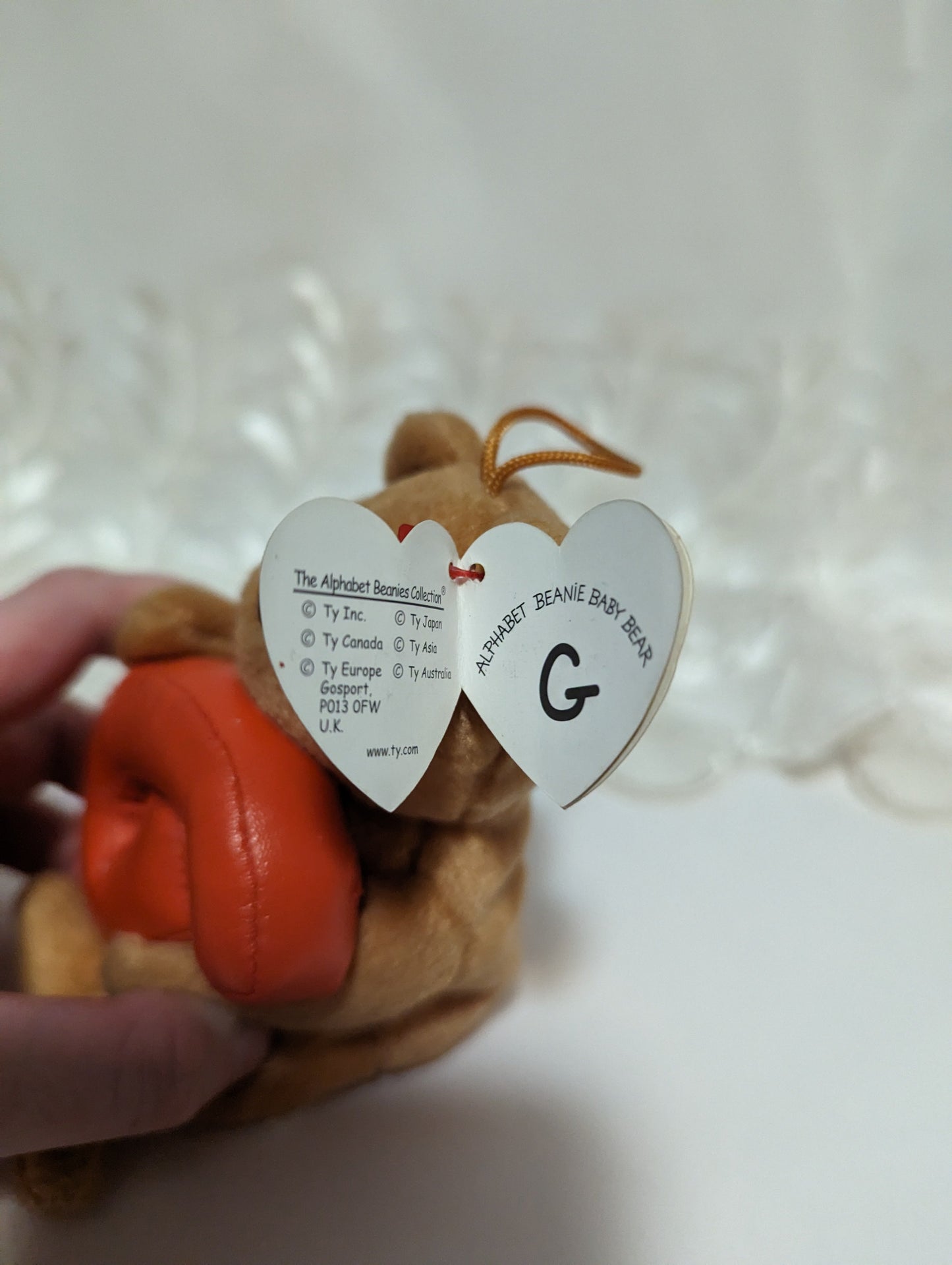 Ty Alphabet Beanies - G The Bear (6in) Creased Tag - Vintage Beanies Canada