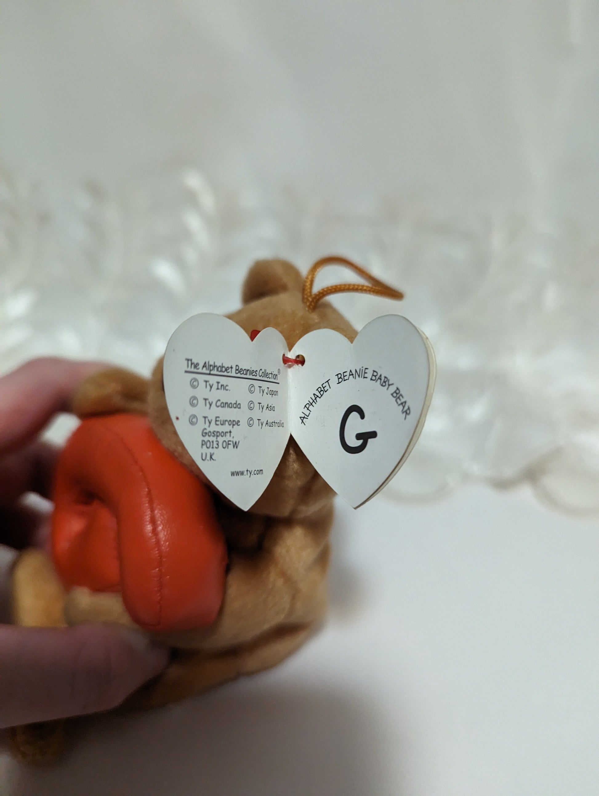 Ty Alphabet Beanies - G The Bear (6in) Creased Tag - Vintage Beanies Canada