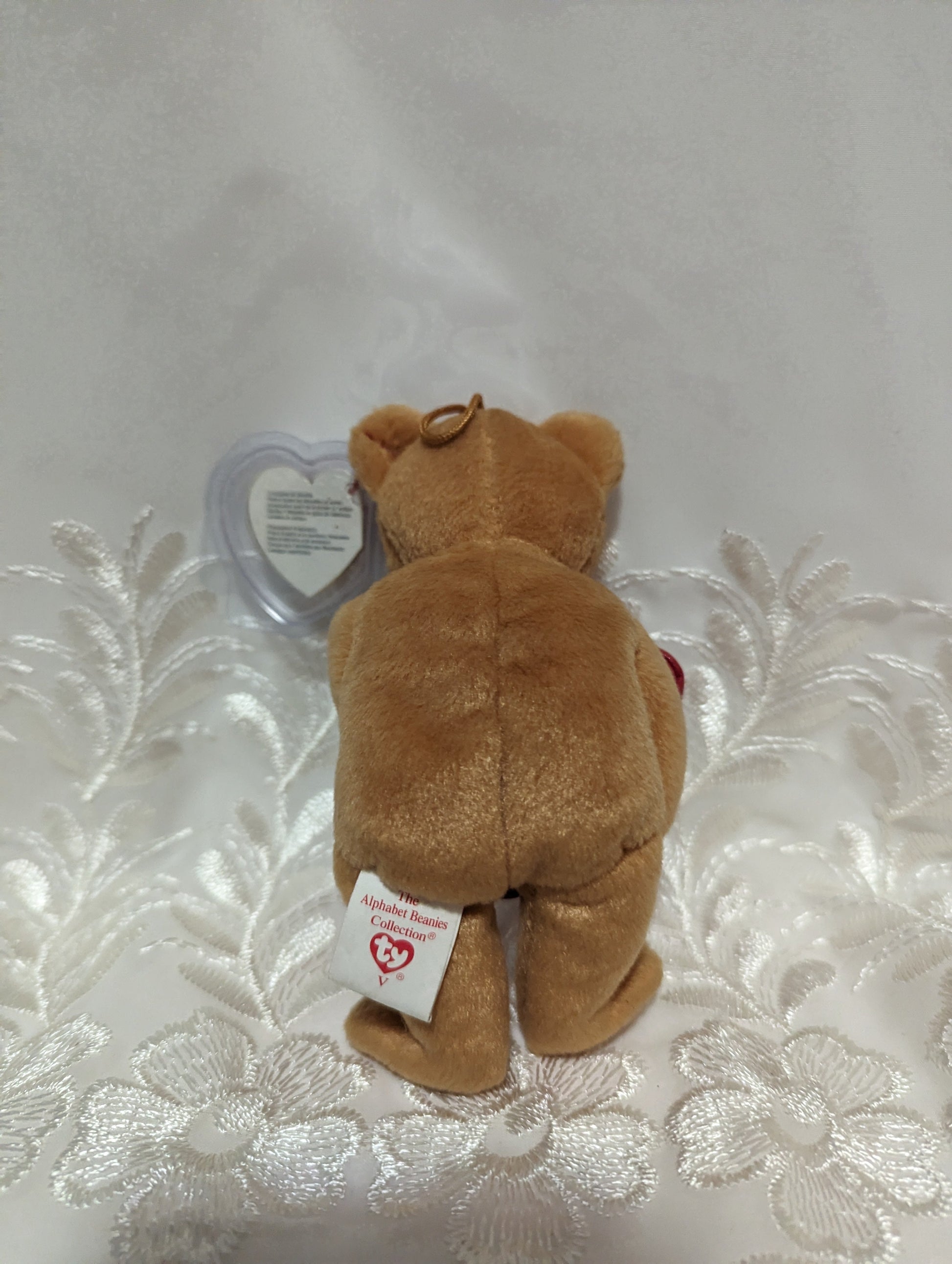 Ty Alphabet Beanies - V The Bear (6in) Near Mint - Vintage Beanies Canada