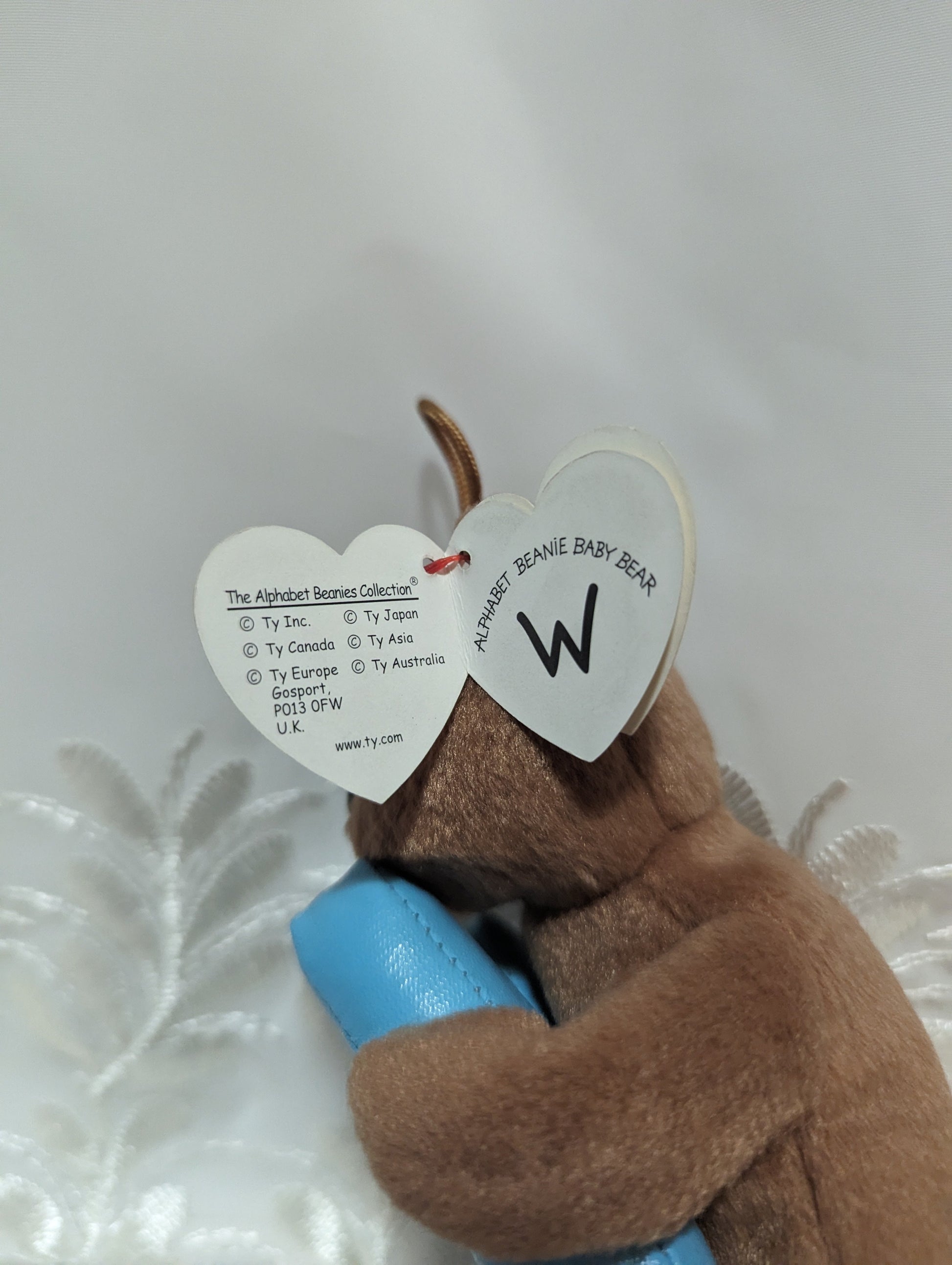 Ty Alphabet Beanies - W The Bear (6in) Near Mint - Vintage Beanies Canada