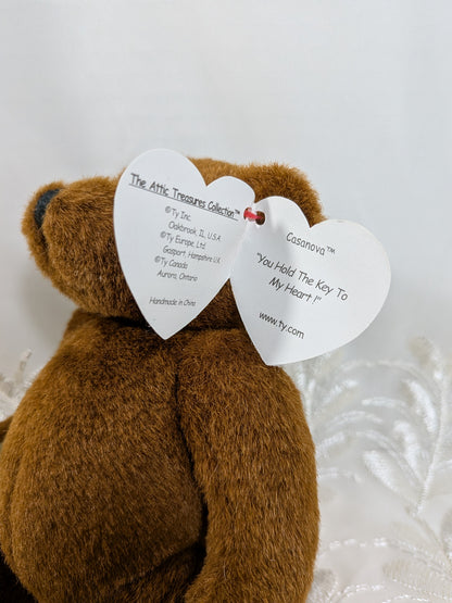 Ty Attic Treasure - Casanova The Brown Bear (8In) Creased Tag - Vintage Beanies Canada