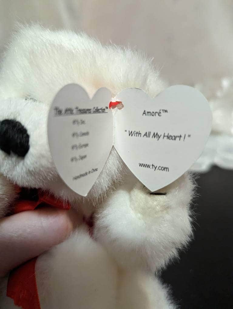Ty Attic Treasure Collection - Amore The White Polar Bear (8in) - Vintage Beanies Canada