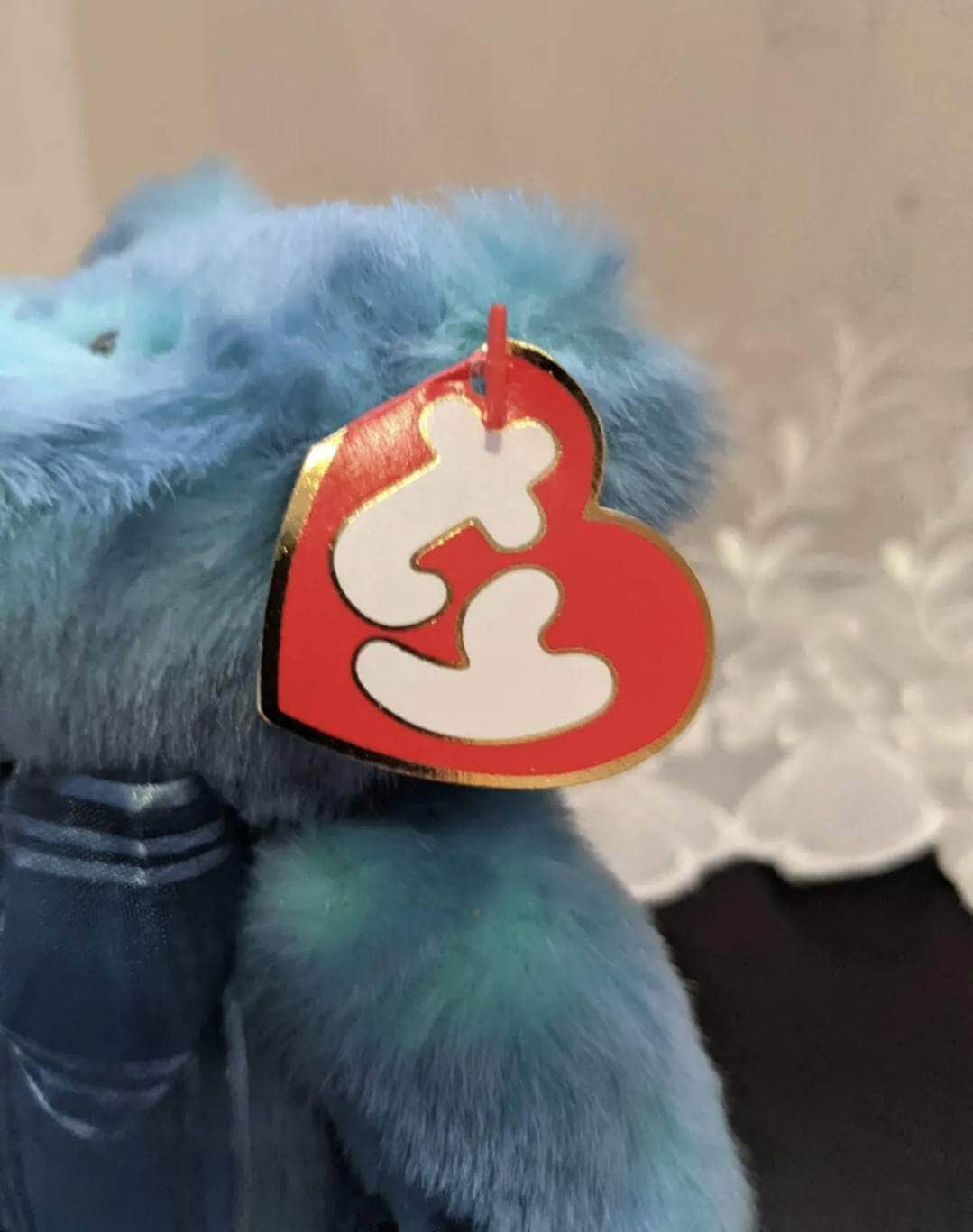 TY Attic Treasure Collection - Azure The Blue Teddy Bear (9in) - Vintage Beanies Canada
