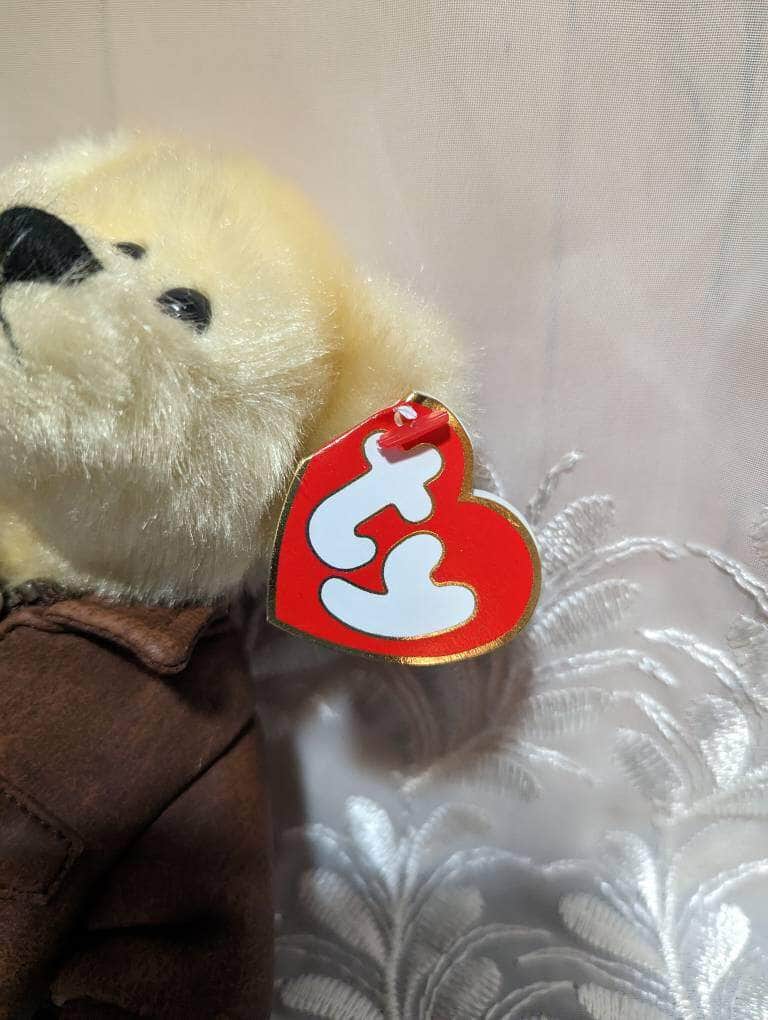 Ty Attic Treasure Collection - Baron The Bear With Brown Ty Jacket (9in) - Vintage Beanies Canada