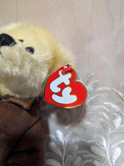 Ty Attic Treasure Collection - Baron The Bear With Brown Ty Jacket (9in) - Vintage Beanies Canada