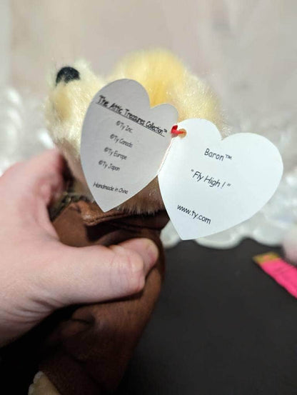 Ty Attic Treasure Collection - Baron The Bear With Brown Ty Jacket (9in) - Vintage Beanies Canada