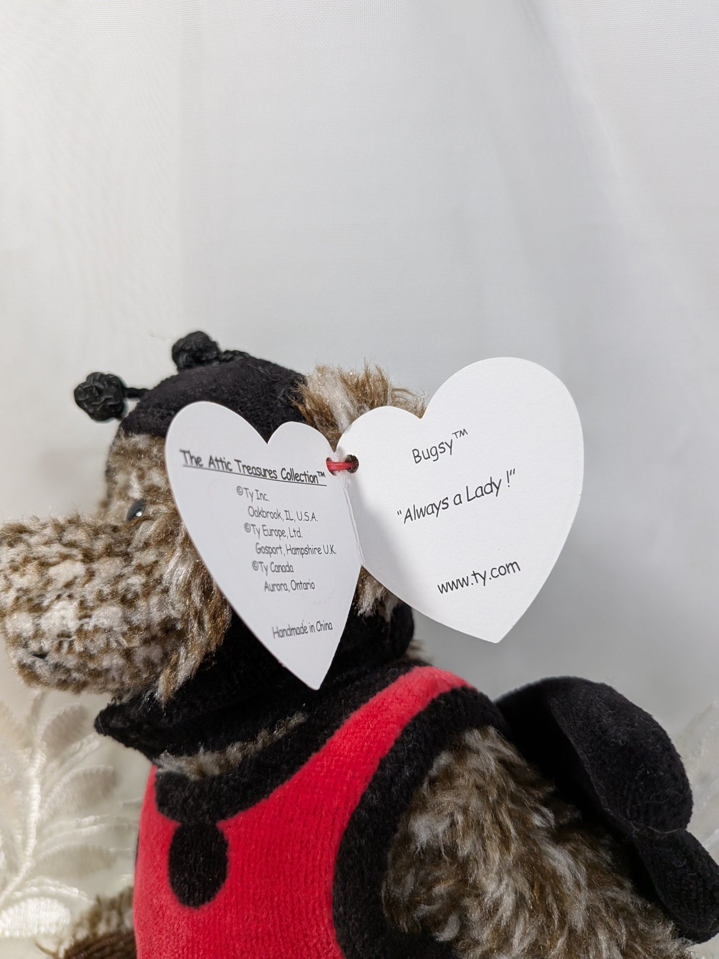 Ty Attic Treasure Collection - Bugsy The Bear Ladybug Outfit (8in) - Vintage Beanies Canada