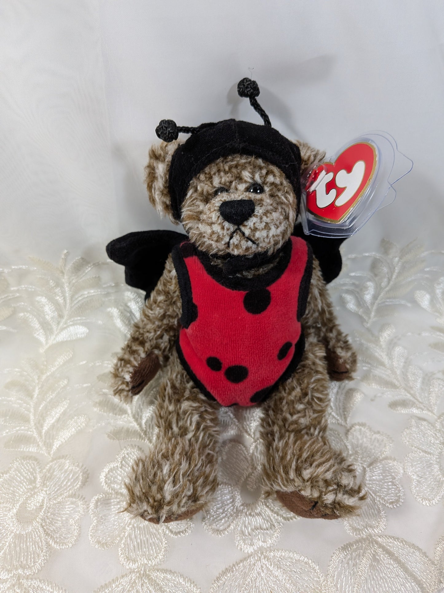 Ty Attic Treasure Collection - Bugsy The Bear Ladybug Outfit (8in) - Vintage Beanies Canada