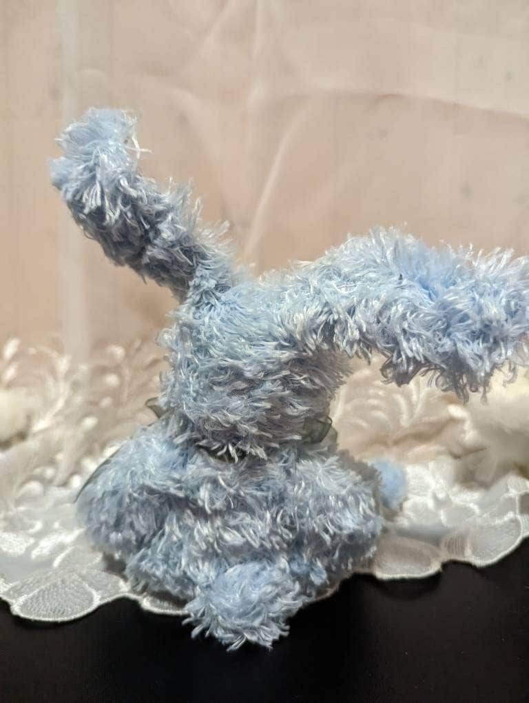 TY Attic Treasure Collection - Burrows The Blue Bunny Rabbit (9in) Non-mint Tags - Vintage Beanies Canada