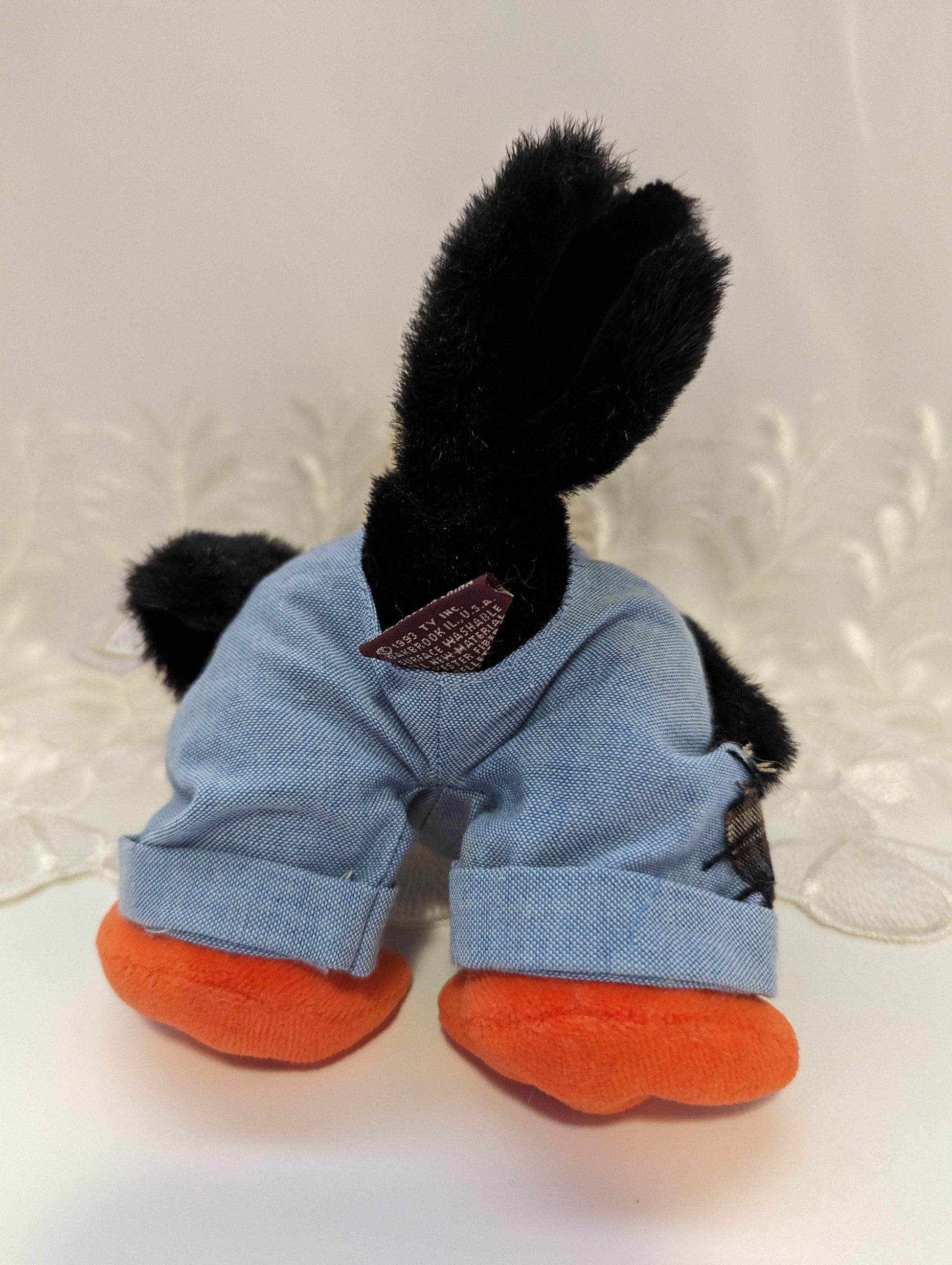 Ty Attic Treasure Collection - Cawley The Crow In Overalls (7in) - Vintage Beanies Canada