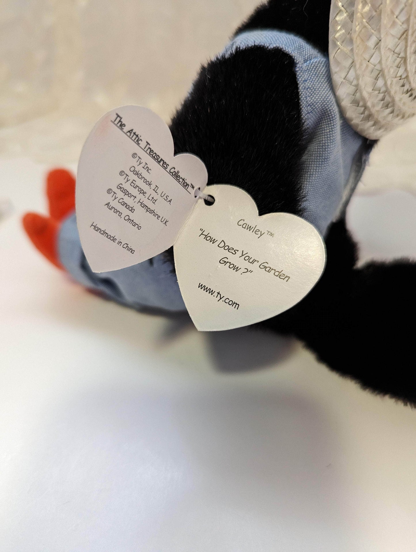Ty Attic Treasure Collection - Cawley The Crow In Overalls (7in) - Vintage Beanies Canada