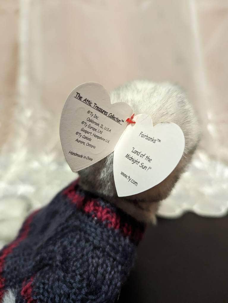 Ty Attic Treasure Collection - Fairbanks The Teddy Bear With Knitted Sweater (9in) - Vintage Beanies Canada