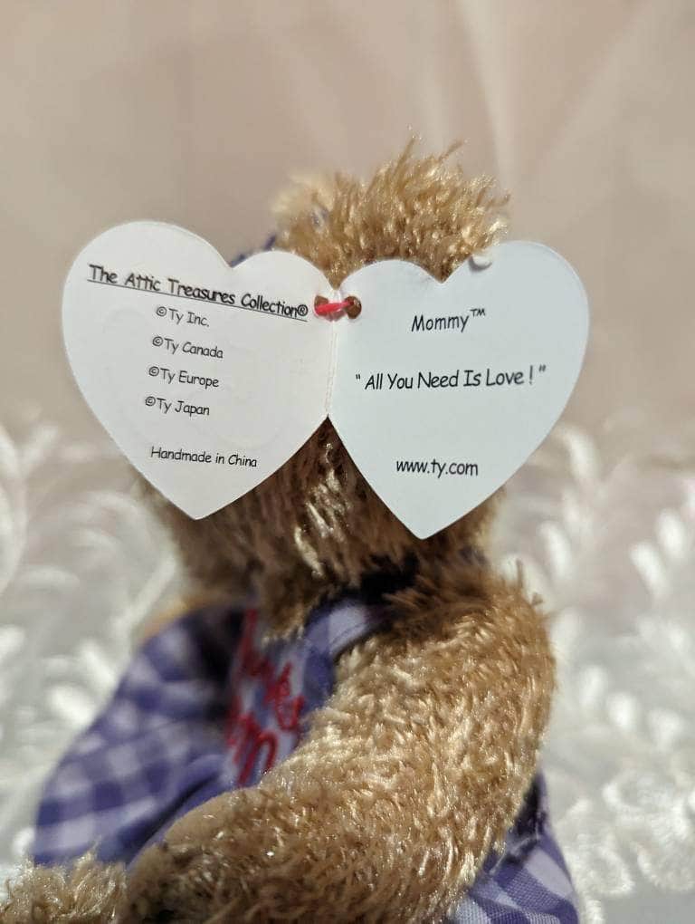 Ty Attic Treasure Collection - Mommy The Mother's Day Bear With Purple Dress "Thanks Mom" (9in) - Vintage Beanies Canada