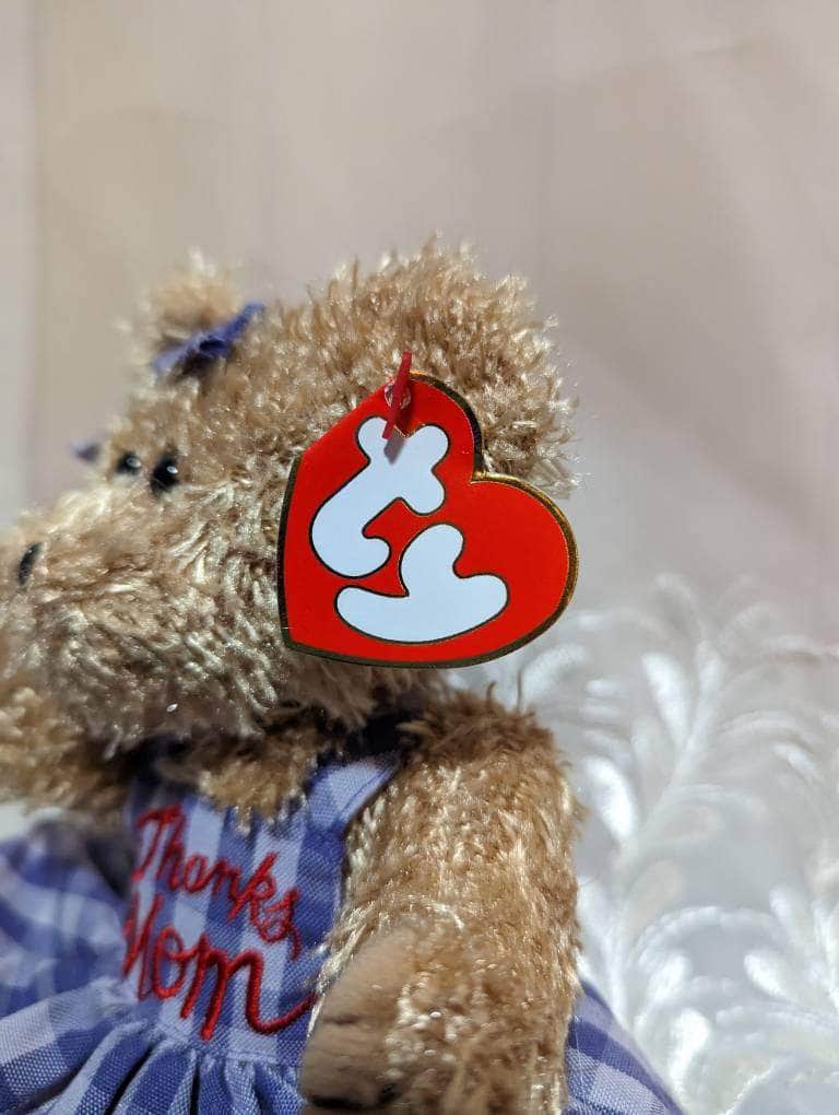 Ty Attic Treasure Collection - Mommy The Mother's Day Bear With Purple Dress "Thanks Mom" (9in) - Vintage Beanies Canada
