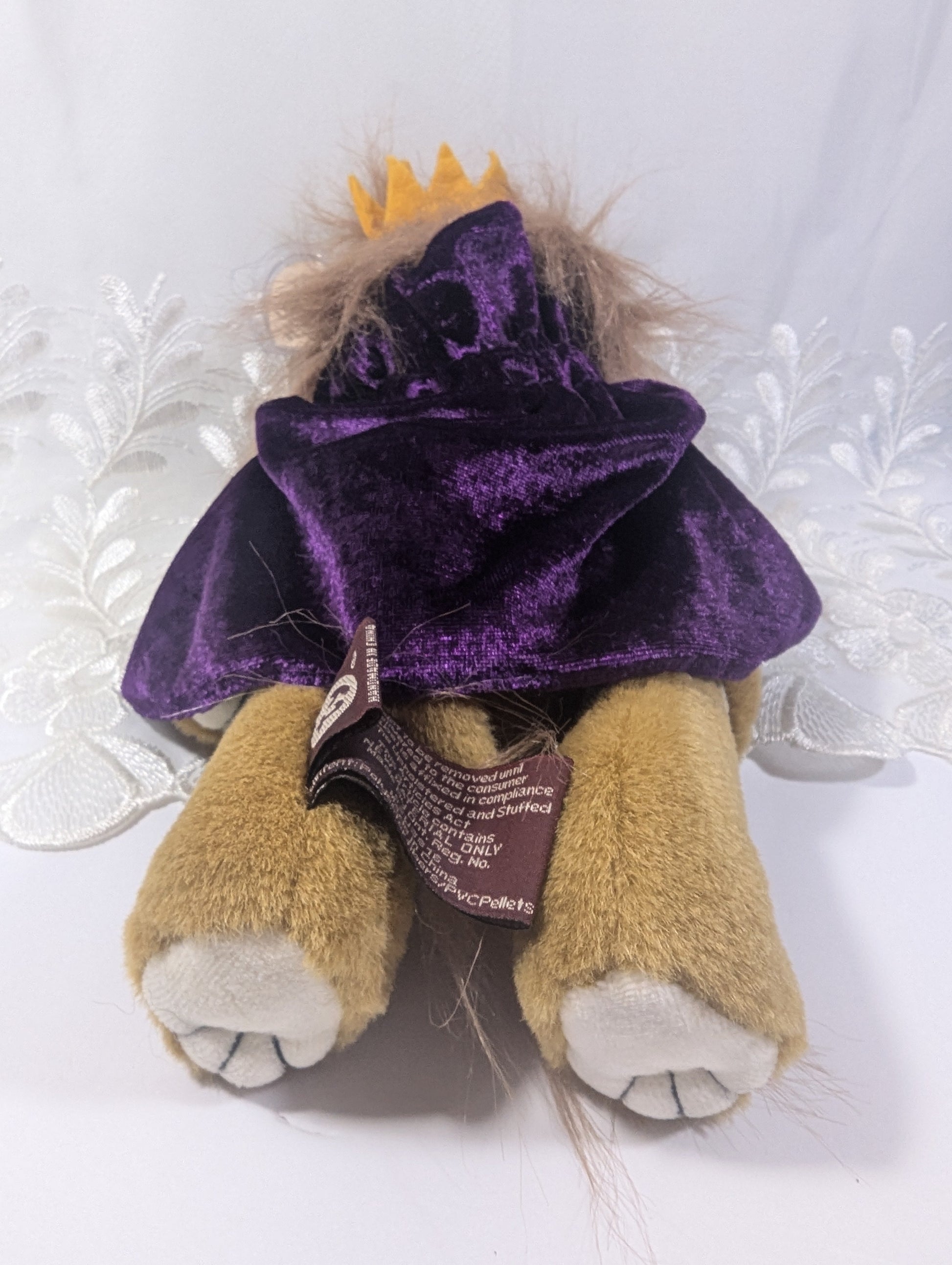 Ty Attic Treasure Collection - Sire The King Lion With Purple Cape (12in) - Vintage Beanies Canada