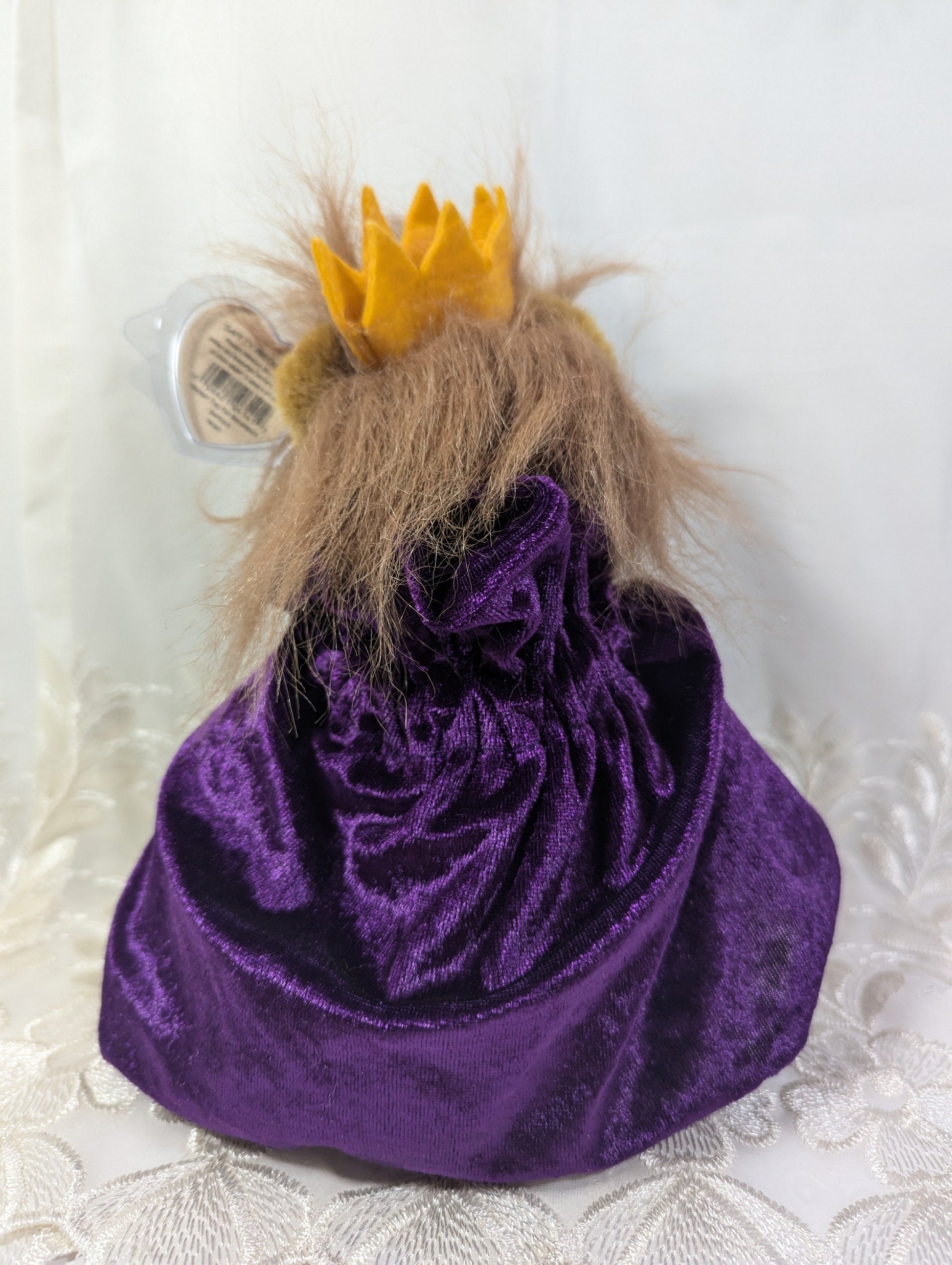 Ty Attic Treasure Collection - Sire The King Lion With Purple Cape (12in) - Vintage Beanies Canada