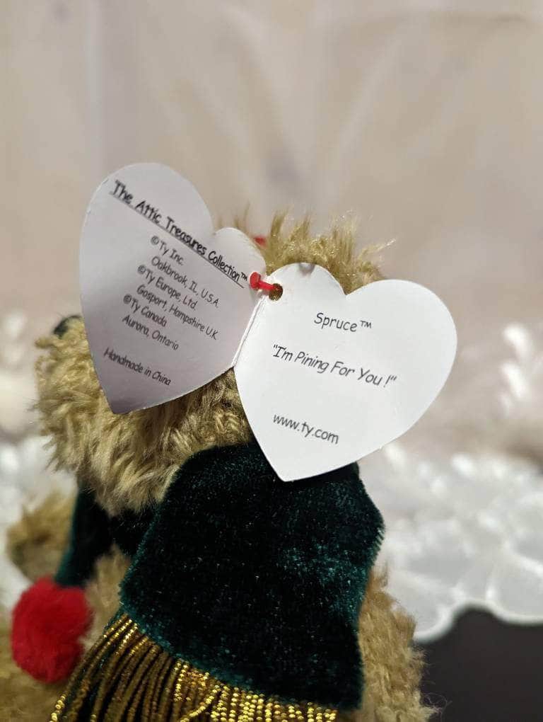 TY Attic Treasure Collection - Spruce The Bear (8in) - Vintage Beanies Canada