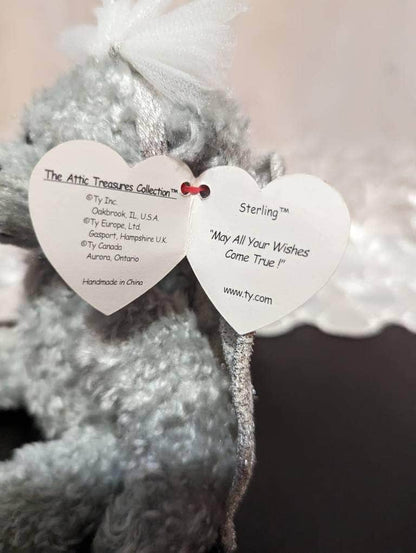 TY Attic Treasure Collection - Sterling The Silver Angel Bear (9in) - Vintage Beanies Canada