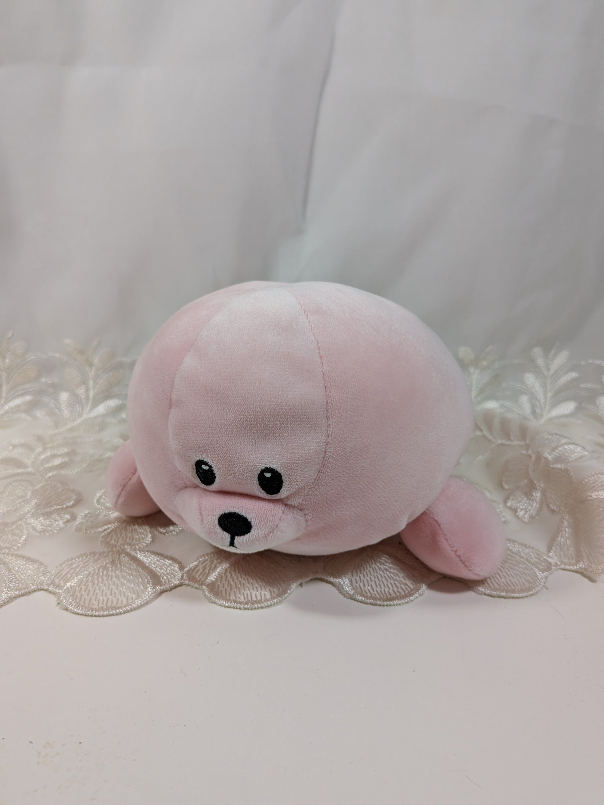 Ty Baby Collection - Doodles the pink seal (10in) No Tag - Vintage Beanies Canada