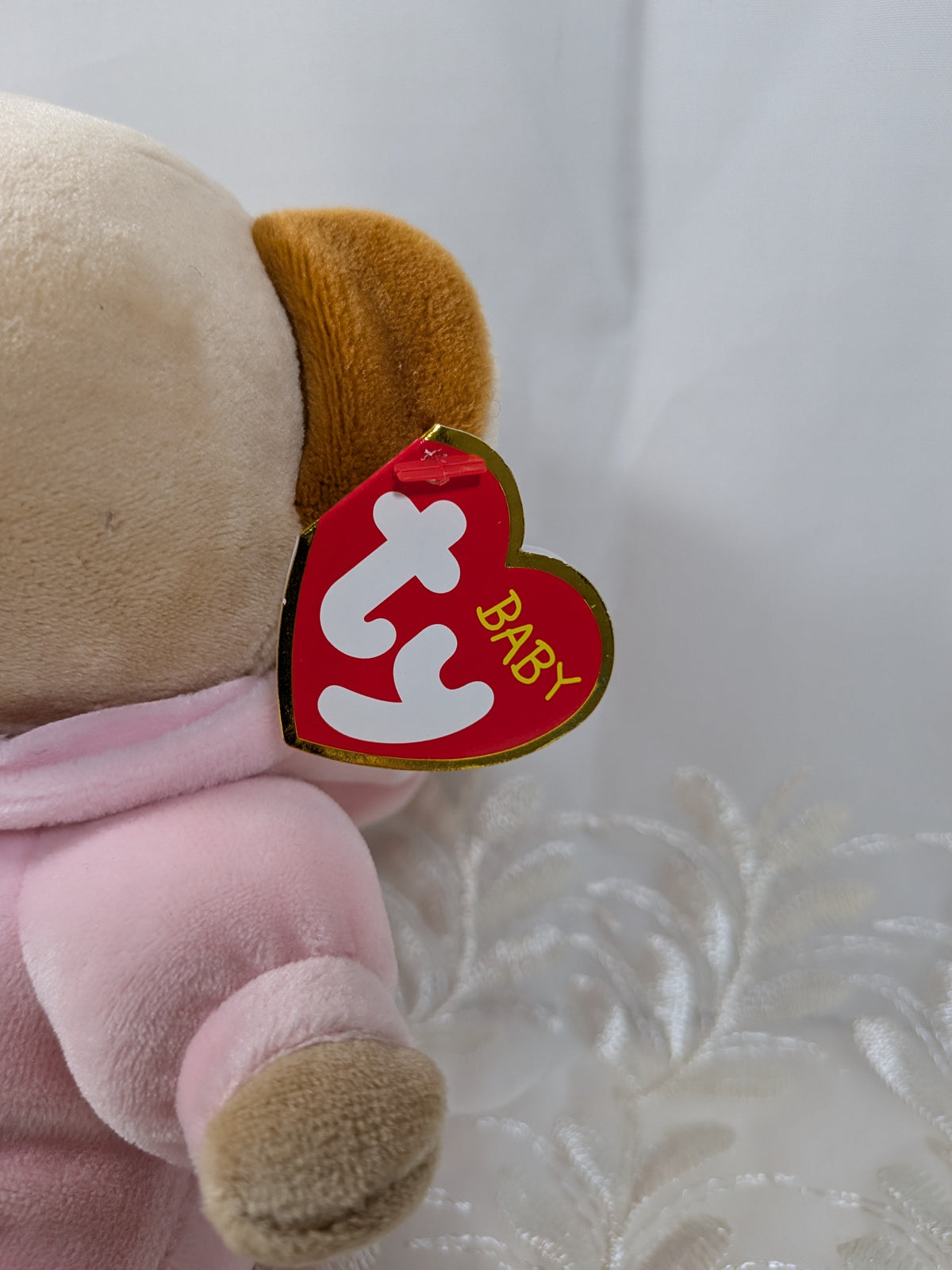 Ty Baby Collection - PJ Bear Pink The Pink Bear (6in) - Vintage Beanies Canada