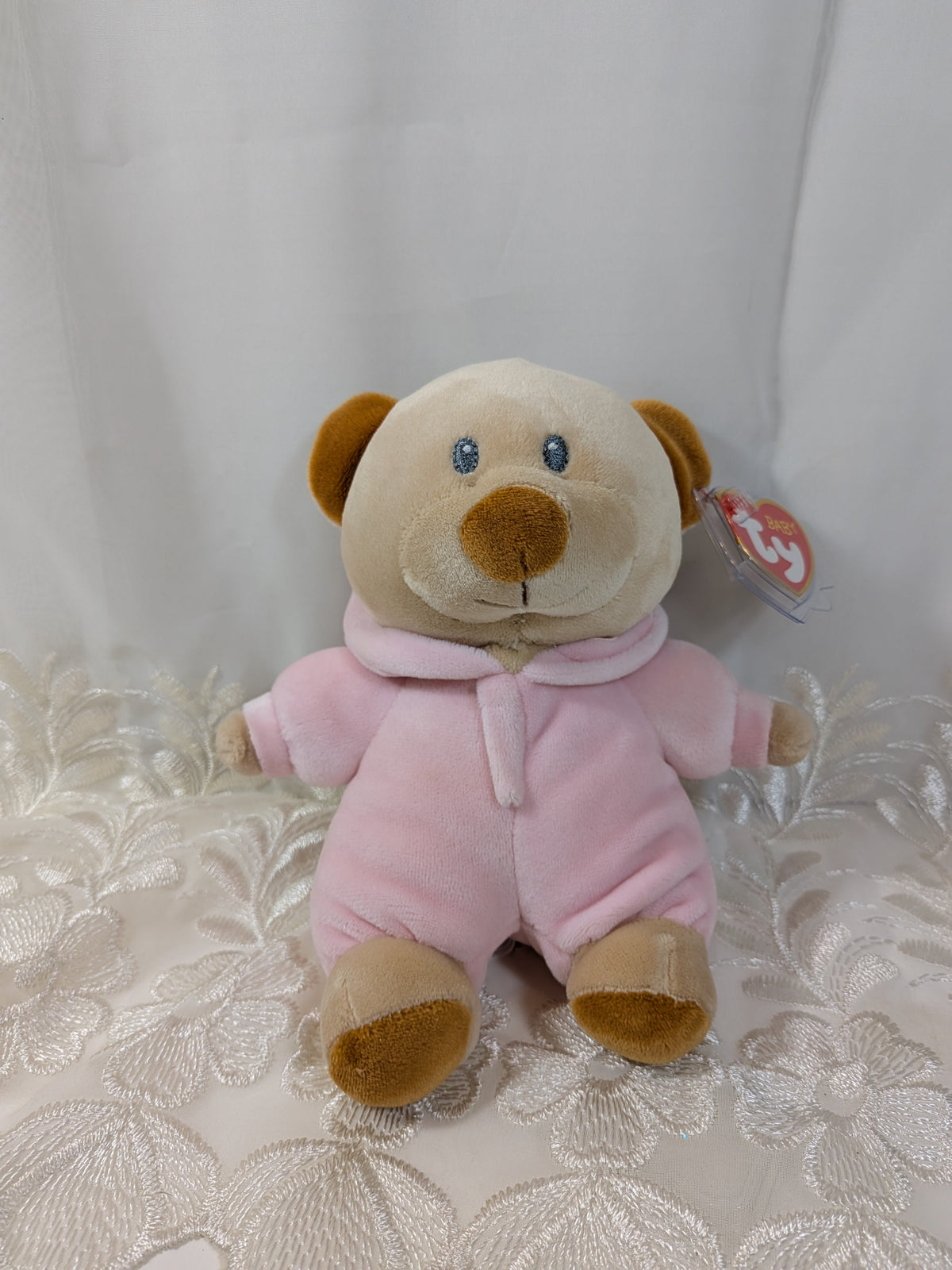 Ty Baby Collection - PJ Bear Pink The Pink Bear (6in) - Vintage Beanies Canada