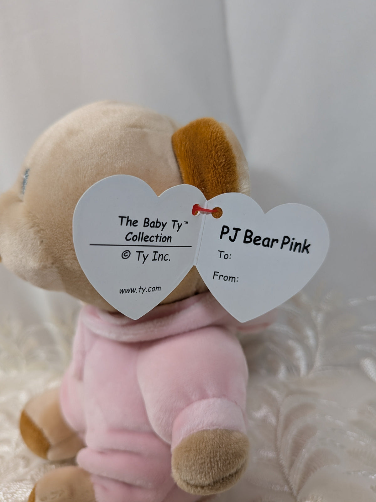 Ty Baby Collection - PJ Bear Pink The Pink Bear (6in) - Vintage Beanies Canada