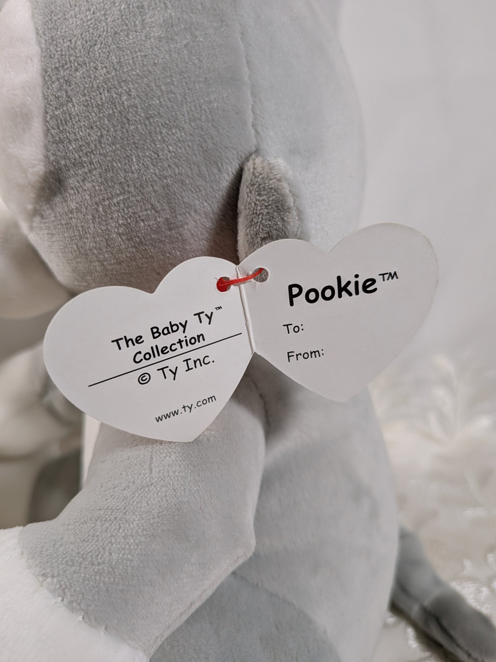 Ty Baby Collection - Pookie The Gray And White Monkey (9in) - Vintage Beanies Canada