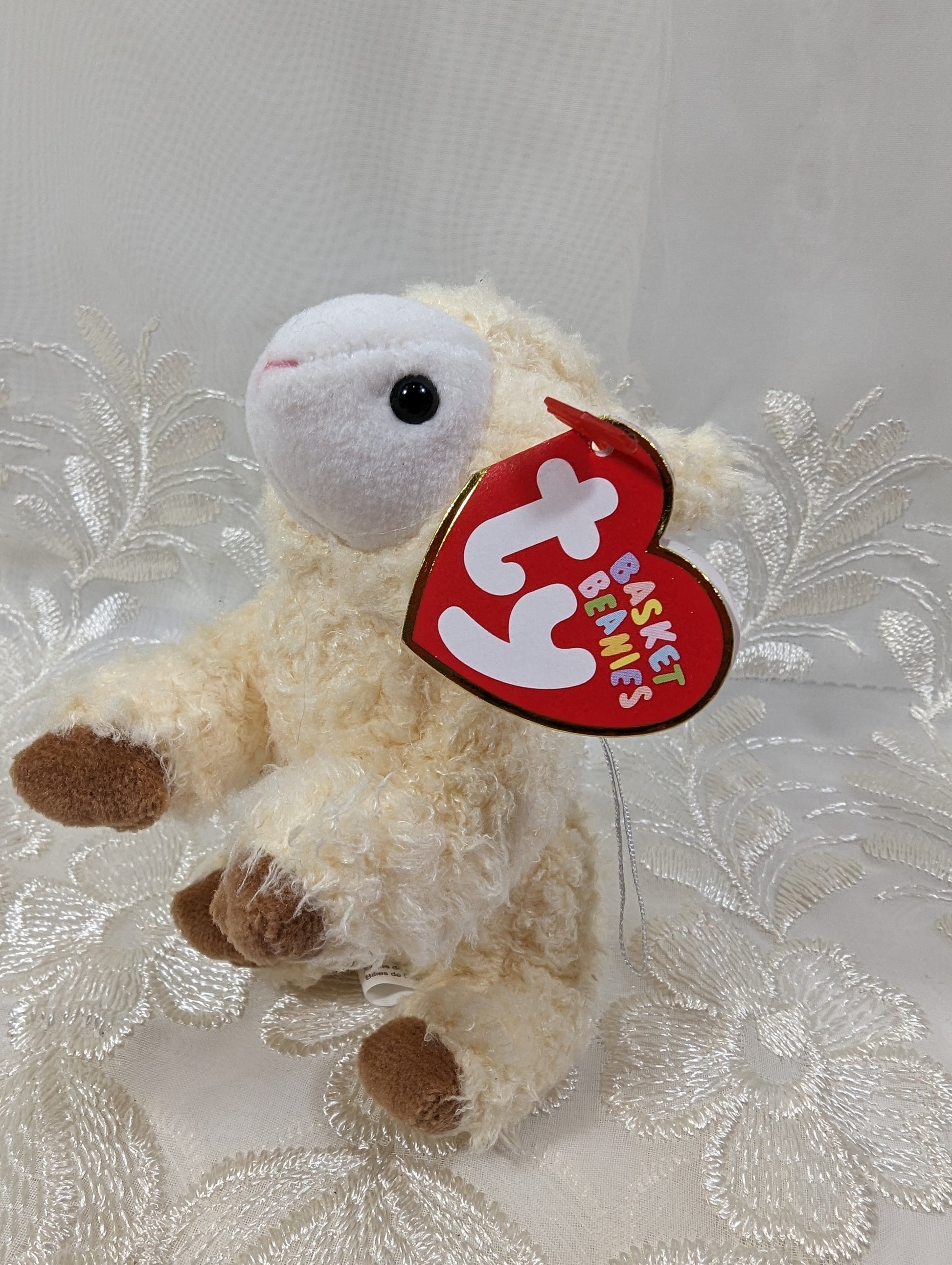 Ty Basket Beanies - Baashful The Lamb (5in) - Vintage Beanies Canada