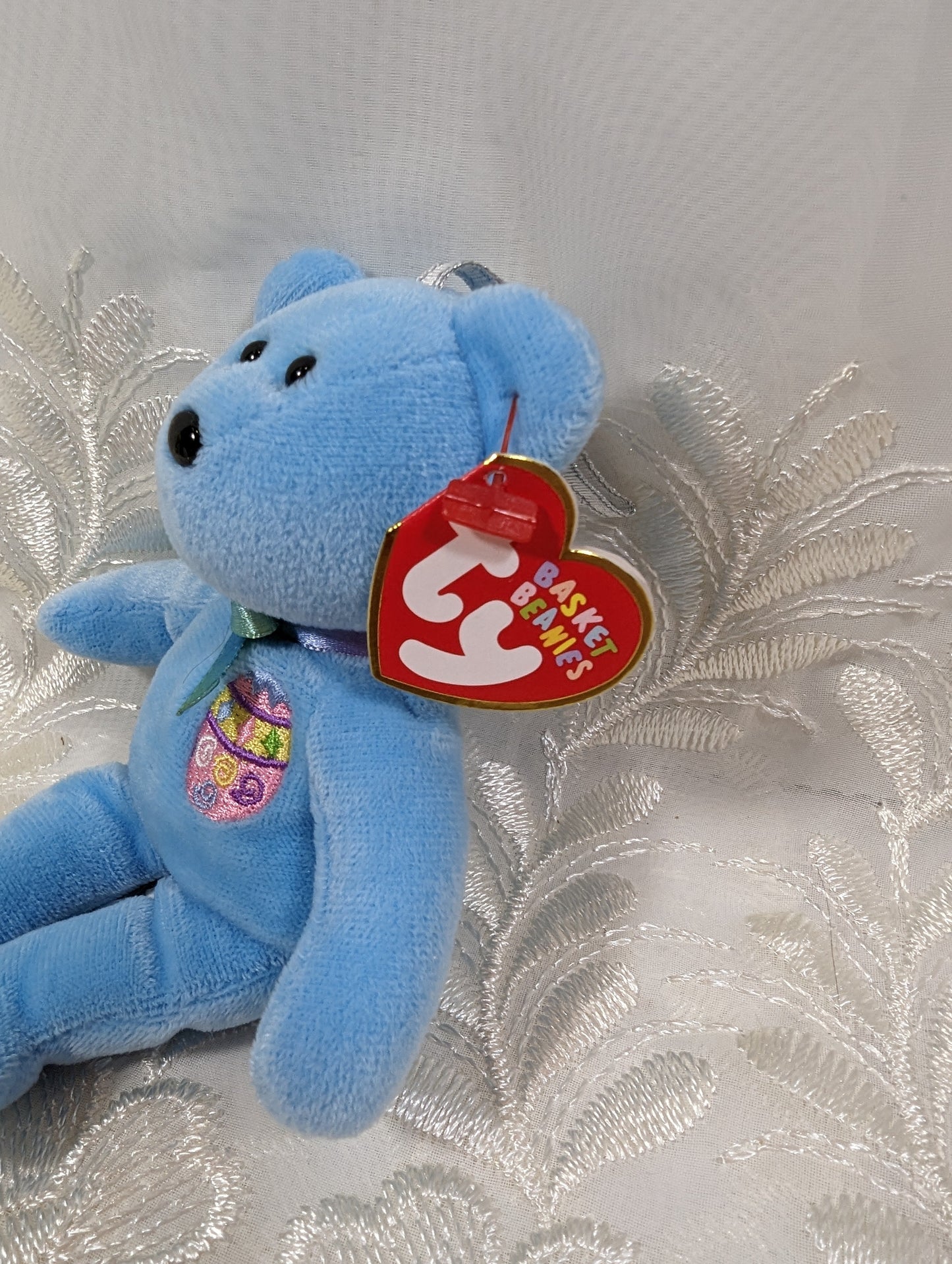 Ty Basket Beanies - Candies The Blue Bear (5in) - Vintage Beanies Canada