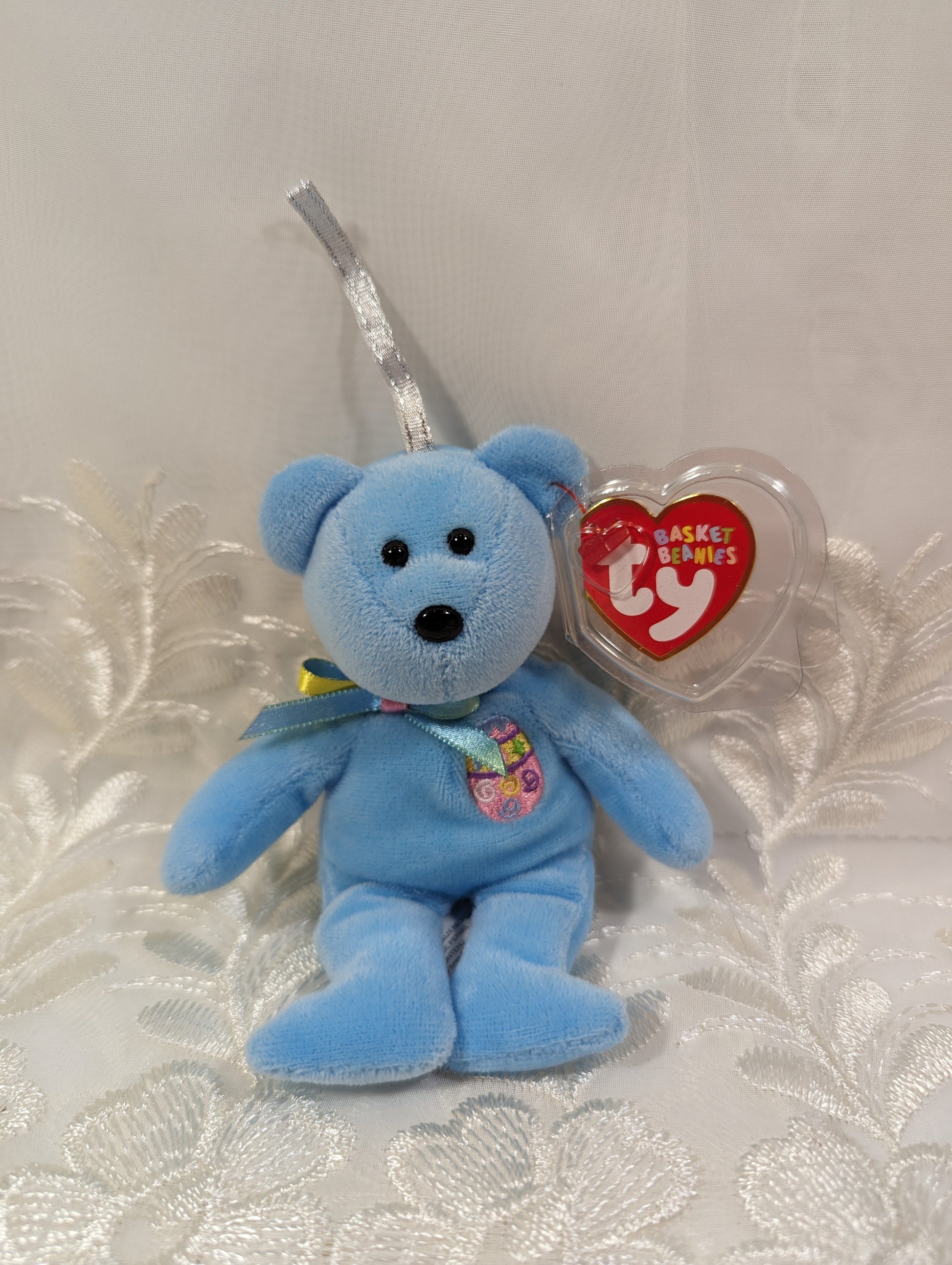 Ty Basket Beanies - Candies The Blue Bear (5in) - Vintage Beanies Canada