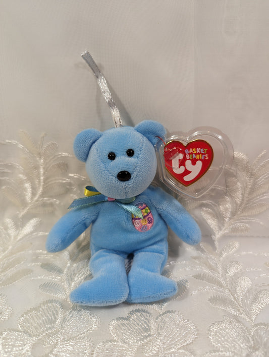 Ty Basket Beanies - Candies The Blue Bear (5in) - Vintage Beanies Canada