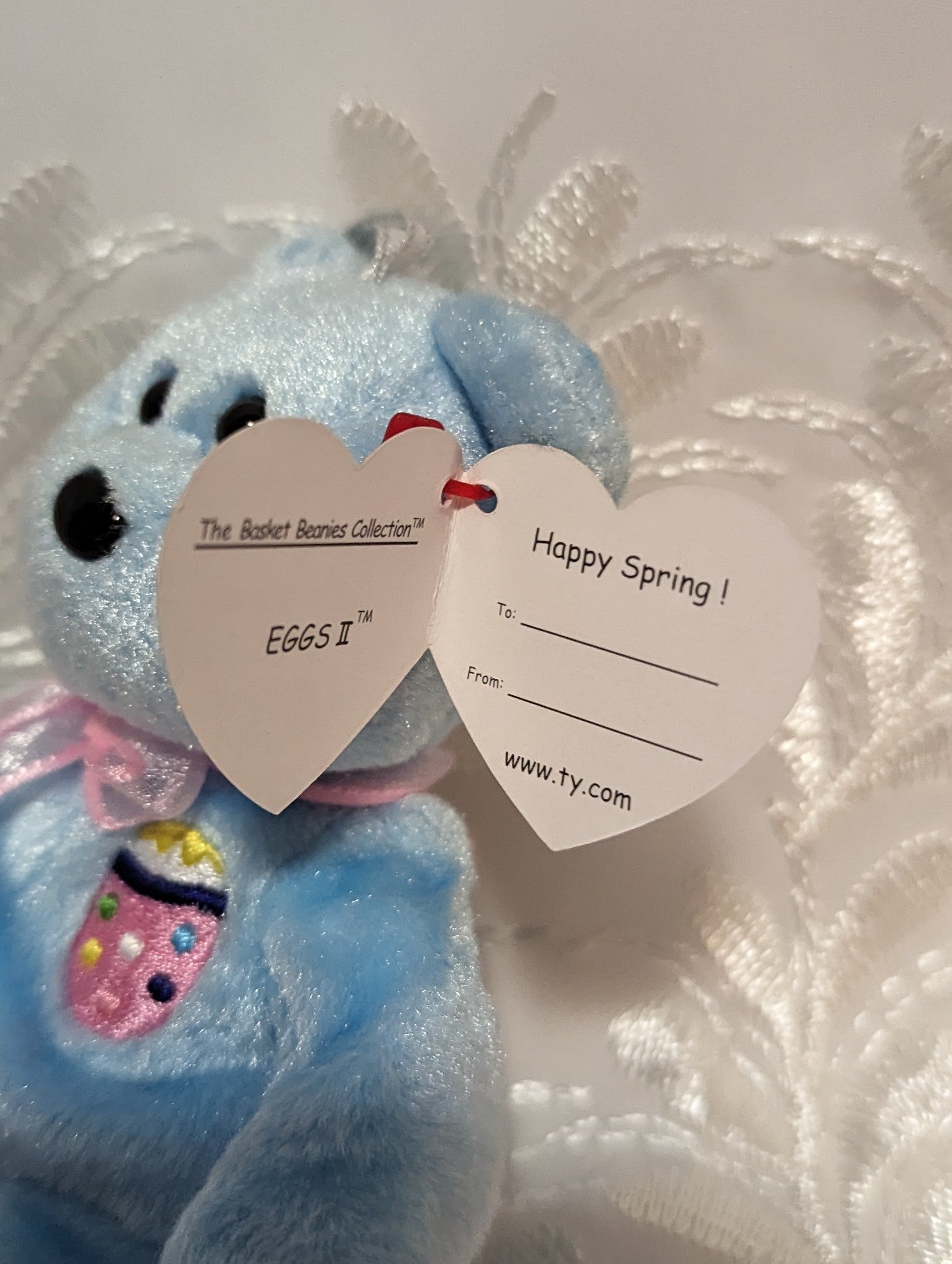 Ty Basket Beanies - Eggs II The Blue Bear (5in) - Vintage Beanies Canada