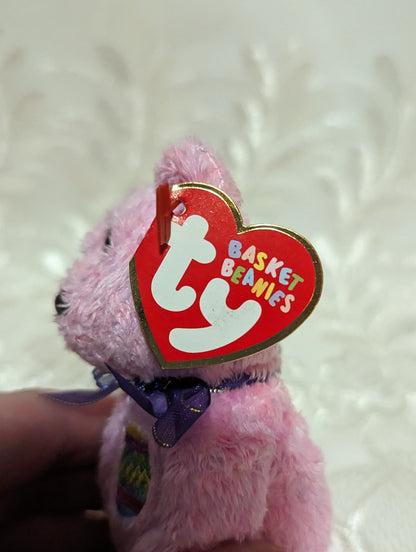 Ty Basket Beanies - Eggs The Pink Bear (5in) - Vintage Beanies Canada